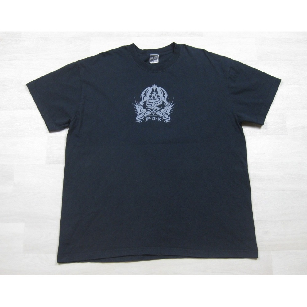 Vintage Y2K Fox Racing T-Shirt Men's (XXL) Motocross Biking Punk Tribal 2000s